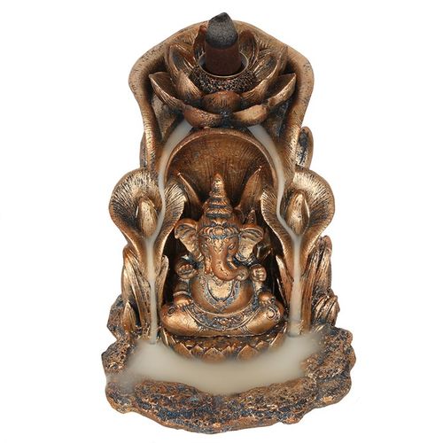 Bronze Ganesh Backflow Incense Burner - GiftMasters.co.uk