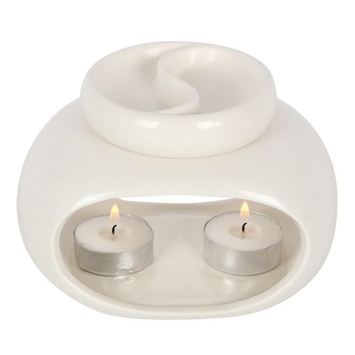Off White Double Oil Burner - Buy  at GiftMasters.co.uk