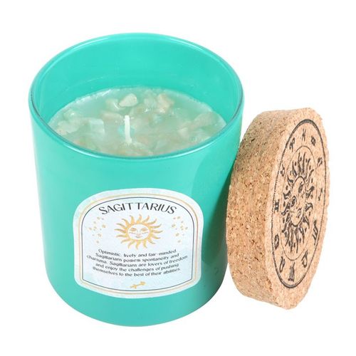 Sagittarius Ylang Ylang & Amber Gemstone Zodiac Candle - GiftMasters.co.uk