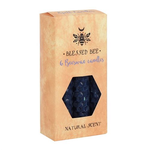 Set of 6 Blue Beeswax Spell Candles - Buy  at GiftMasters.co.uk