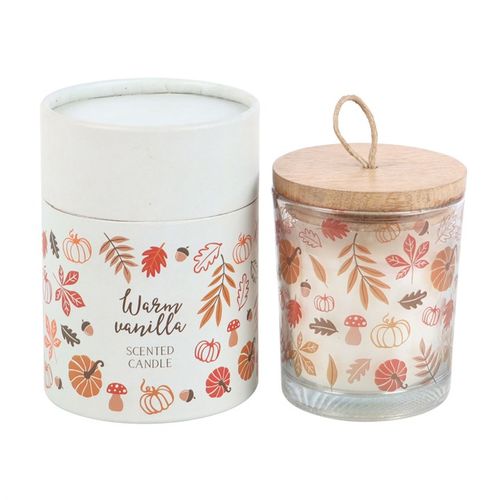 Autumn Leaves Warm Vanilla Candle - Buy  at GiftMasters.co.uk