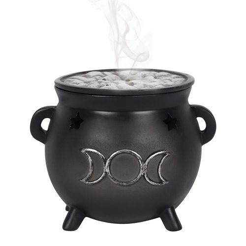 Triple Moon Cauldron Incense Cone Holder - Buy  at GiftMasters.co.uk