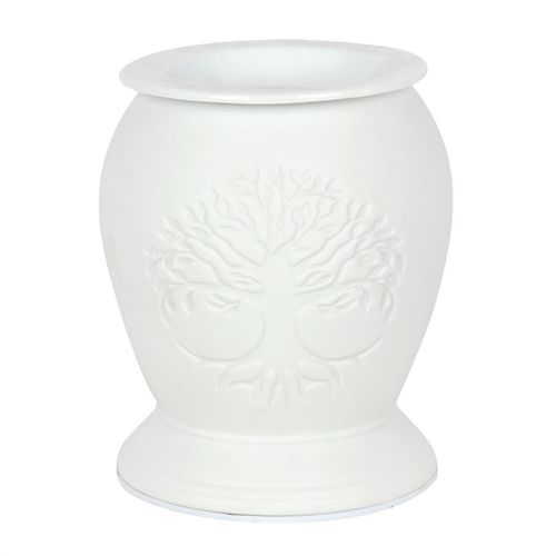 Tree of Life White Ceramic Electric Oil Burner and Wax Warmer - GiftMasters.co.uk