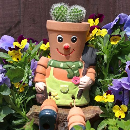 Terracotta Pot Man Planter - GiftMasters.co.uk