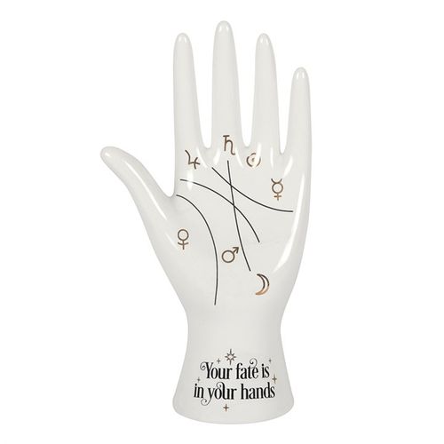 White Ceramic Palmistry Hand Ornament - Buy  at GiftMasters.co.uk