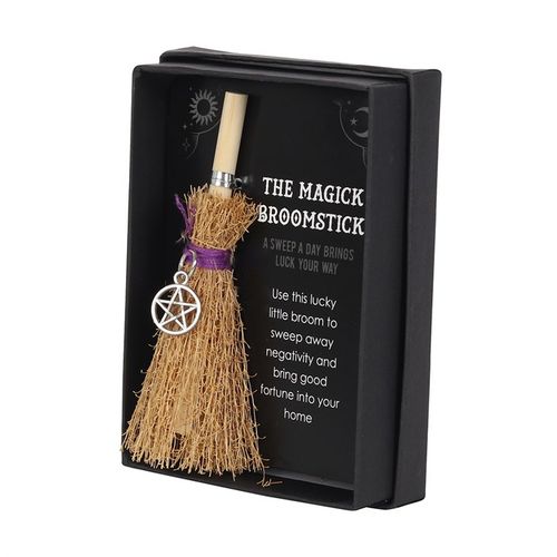 Pentagram Mini Magick Broomstick - GiftMasters.co.uk