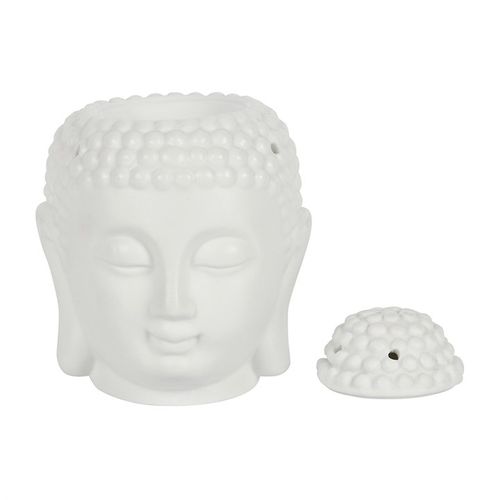 White Buddha Head Oil Burner - GiftMasters.co.uk