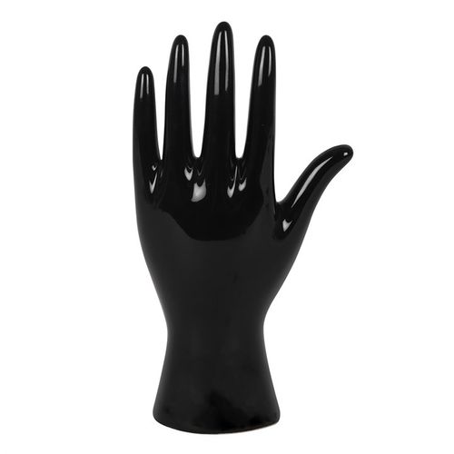Black Ceramic Palmistry Hand Ornament - GiftMasters.co.uk