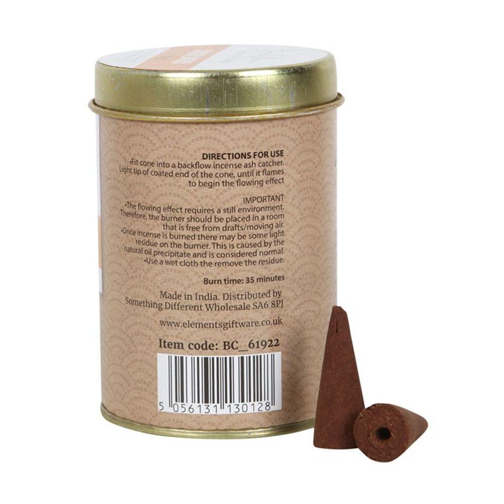 6 Tins of  Elements Sandalwood Jumbo Backflow Cones - Buy  at GiftMasters.co.uk