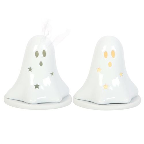 Ceramic Ghost Tealight and Incense Cone Holder - Buy  at GiftMasters.co.uk