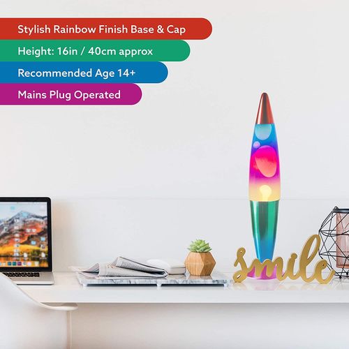 Global Gizmos 16 Inches Tall Rainbow Liquid  Lava Lamp- 55149