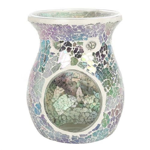 Large Light Blue Iridescent Crackle Oil Burner and Wax Warmer - Buy  at GiftMasters.co.uk