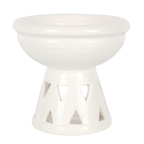 Off White Deep Bowl Oil Burner and Wax Warmer - Buy  at GiftMasters.co.uk