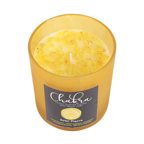 Solar Plexus Chakra Lemon Crystal Chip Candle - Buy  at GiftMasters.co.uk