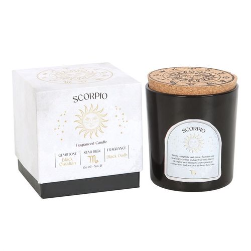 Scorpio Black Oudh Gemstone Zodiac Candle - Buy  at GiftMasters.co.uk