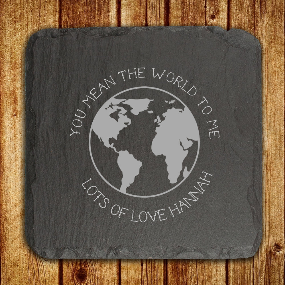 You Mean The World To Me Slate Keepsake - Buy Slate Keepsakes at GiftMasters.co.uk